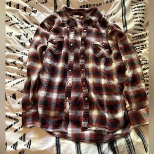 Cumberland Outfitters Women Plaid Button-Up Shirt